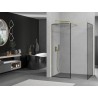 Mexen Kioto sprchová stena Walk-in 80 x 80 cm, čierny rámik, zlatá - 800-080-202-50-70-080