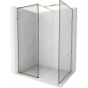 Mexen Kioto sprchová stena Walk-in 130 x 100 cm, čierny vzor, zlatá - 800-130-202-50-70-100