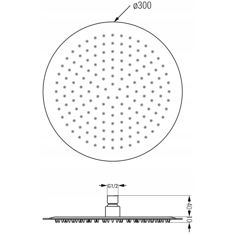 Mexen Slim sprchová hlavica 30 cm s ramenom na sprchu, brúsená gun gray - 79230211-66