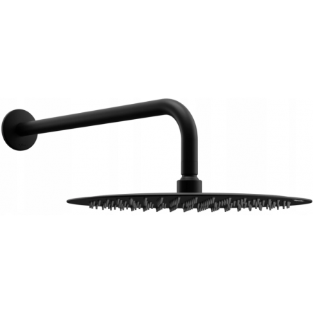 Mexen Slim hlavica sprchy 30 cm s ramienkom, čierna - 79230211-70