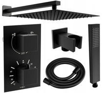 Mexen Cube DR02 podomietková sprchová sada s dažďovou hlavicou 30 cm, čierna - 77502DR0230-70
