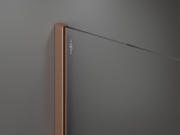 Mexen Kioto sprchová stena Walk-in 130 x 120 cm, čierny rám, brúsená meď - 800-130-202-65-70-120