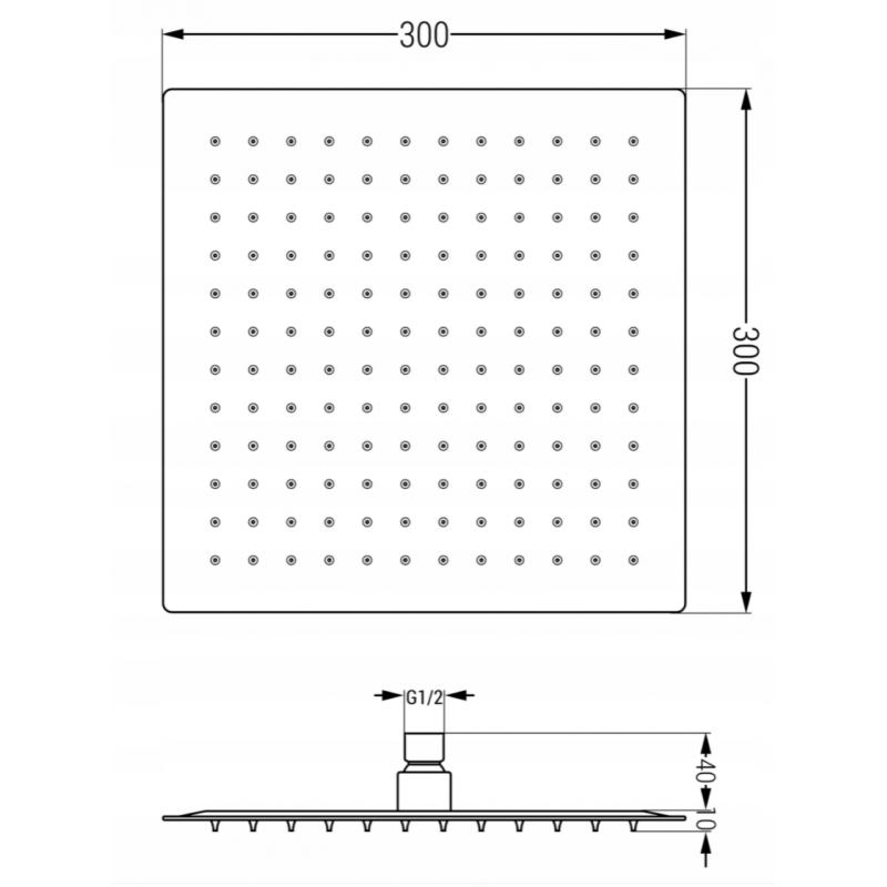Mexen Cube DR02 podomietková vaňovo-sprchová súprava s dažďovou hlavicou 30 cm, ružové zlato - 77503DR0230-60