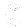 Mexen Kioto sprchová stena Walk-in 140 x 100 x 40 cm, čierny rám, gun gray kartáčovaný - 800-140-100-221-66-70-040