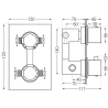 Mexen Cube DR02 sada podomietkovej sprchy s dažďovou sprchou 25 cm, biela - 77502DR0225-20