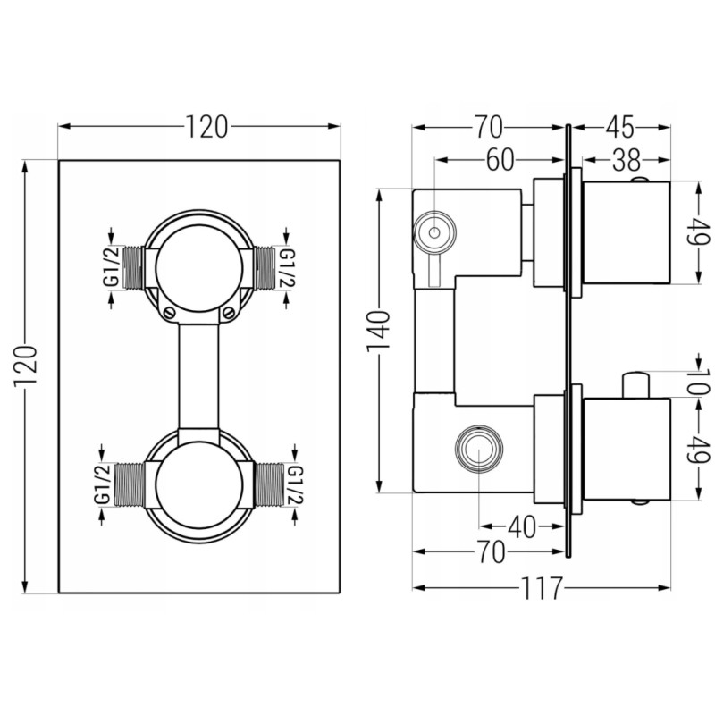 Mexen Cube DR02 podomietková sprchová sada s dažďovou hlavicou 25 cm, brúsená tmavosivá - 77502DR0225-66