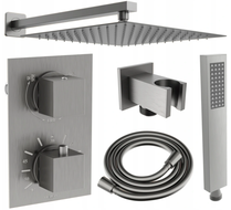 Mexen Cube DR02 podomietková sprchová sada s dažďovou hlavicou 25 cm, brúsená tmavosivá - 77502DR0225-66