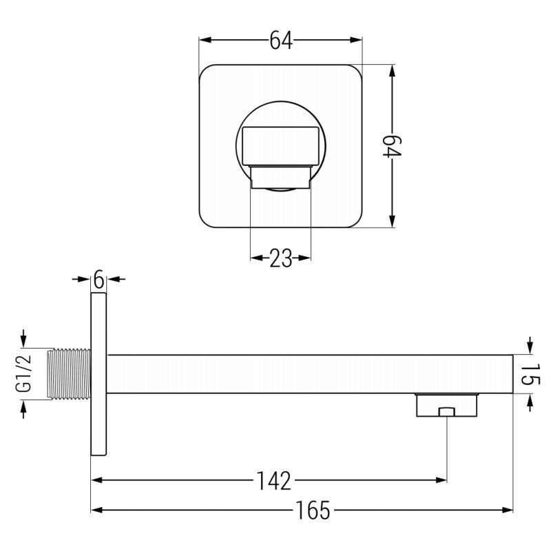 Mexen Cube DR02 súprava vaňovo-sprchová podomietková s dažďovou sprchou 25 cm, gun gray brúsená - 77503DR0225-66