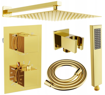 Mexen Cube DR02 sada sprchová podomietková s dažďovou hlavicou 25 cm, zlatá - 77502DR0225-50