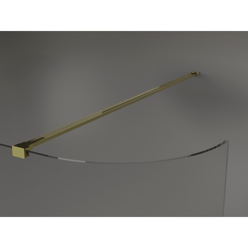 Mexen Kioto-R zaoblená sprchová stena Walk-in 130 x 200 cm, priehľadná 8 mm, zlatá - 800-130-101-50-06