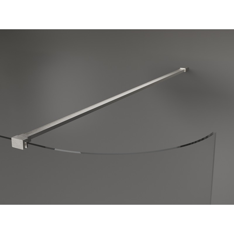 Mexen Kioto-R zaoblená sprchová stena Walk-in 80 x 200 cm, priehľadná 8 mm, brúsený nikel - 800-080-101-97-06