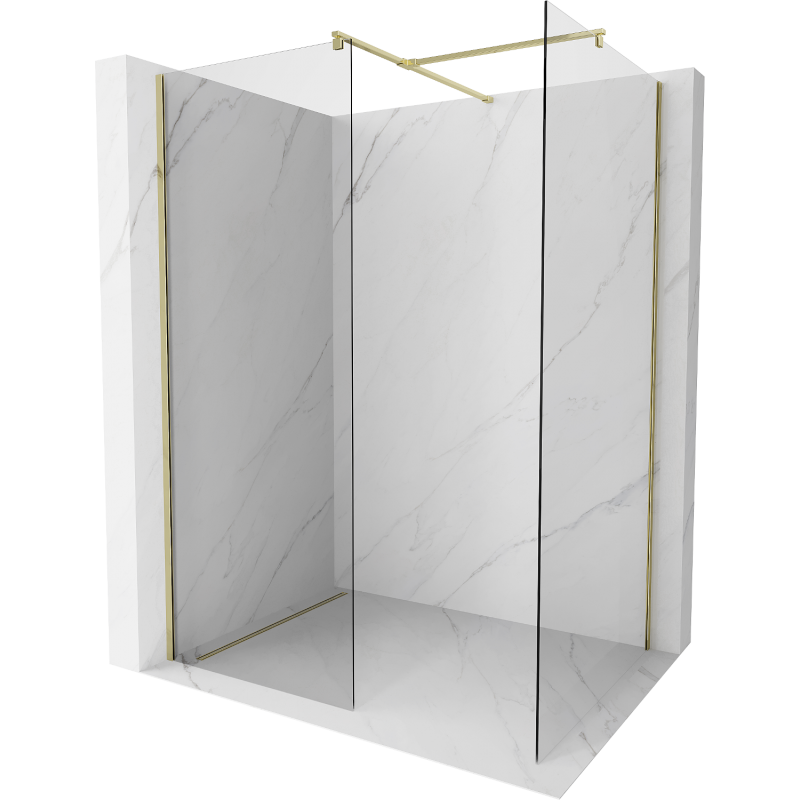 Mexen Kioto sprchová stena Walk-in 180 x 110 cm, transparentná, zlatá - 800-180-202-50-00-110