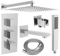 Mexen Cube DR02 podomietková vaňovo-sprchová sada s dažďovou hlavicou 25 cm, chróm - 77503DR0225-00