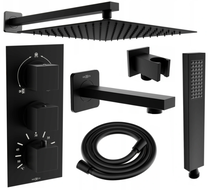 Mexen Cube DR02 podomietková vaňová-sprchová sada s dažďovou hlavicou 30 cm, čierna - 77503DR0230-70