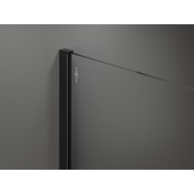 Mexen Kioto sprchová stena Walk-in 120 x 200 cm, priehľadná/matná 8 mm, čierna - 800-120-101-70-35