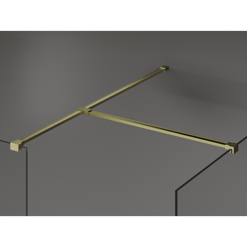 Mexen Kioto sprchová stena Walk-in 125 x 120 cm, priehľadná, zlatá kartáčovaná - 800-125-202-55-00-120