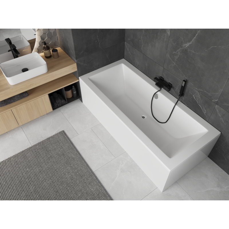 Mexen Cube obdĺžniková vaňa 180 x 80 cm s krytom, biela - 55051808000X