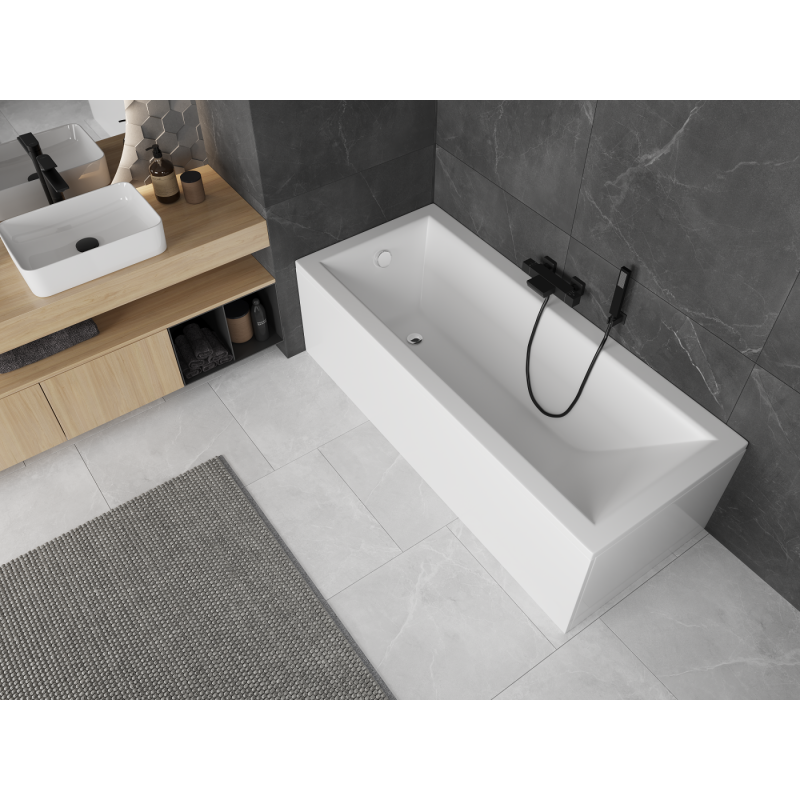 Mexen Cubik obdĺžniková vaňa 160 x 70 cm s krytom, biela - 55031607000X
