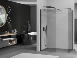 Mexen Kioto sprchová zástěna Walk-in 90 x 70 cm, transparentná, čierna - 800-090-202-70-00-070