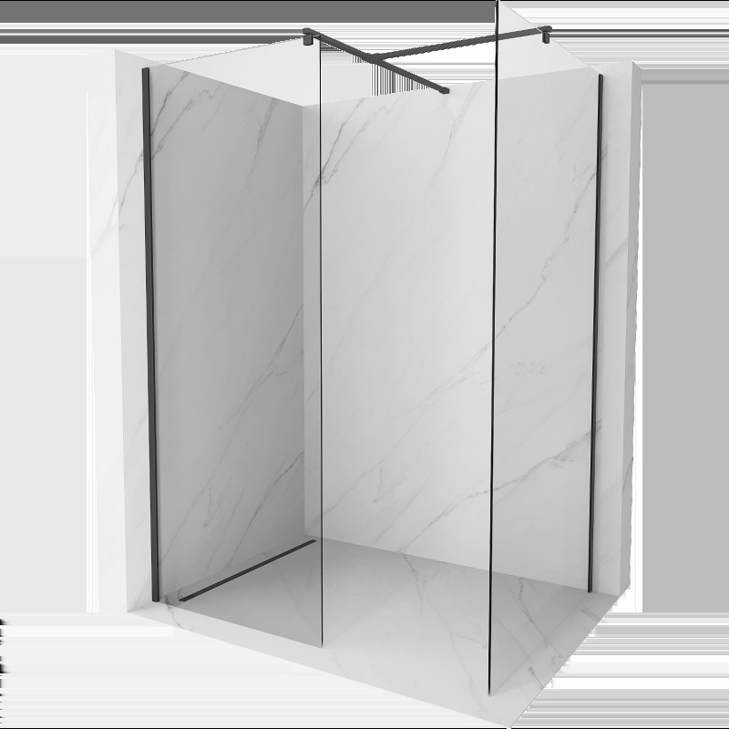 Mexen Kioto sprchová zástena Walk-in 130 x 95 cm, transparentná, čierna - 800-130-202-70-00-095