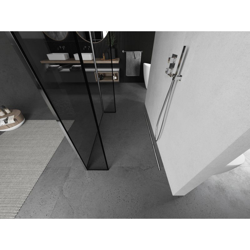 Mexen Kioto sprchová stena samostatne stojaca 130 x 30 x 30 cm, čierny rám, chróm - 800-130-030-222-01-70-030