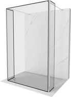 Mexen Kioto voľne stojaca sprchová priečka 110 x 30 x 30 cm, čierny vzor, chróm - 800-110-030-222-01-70-030