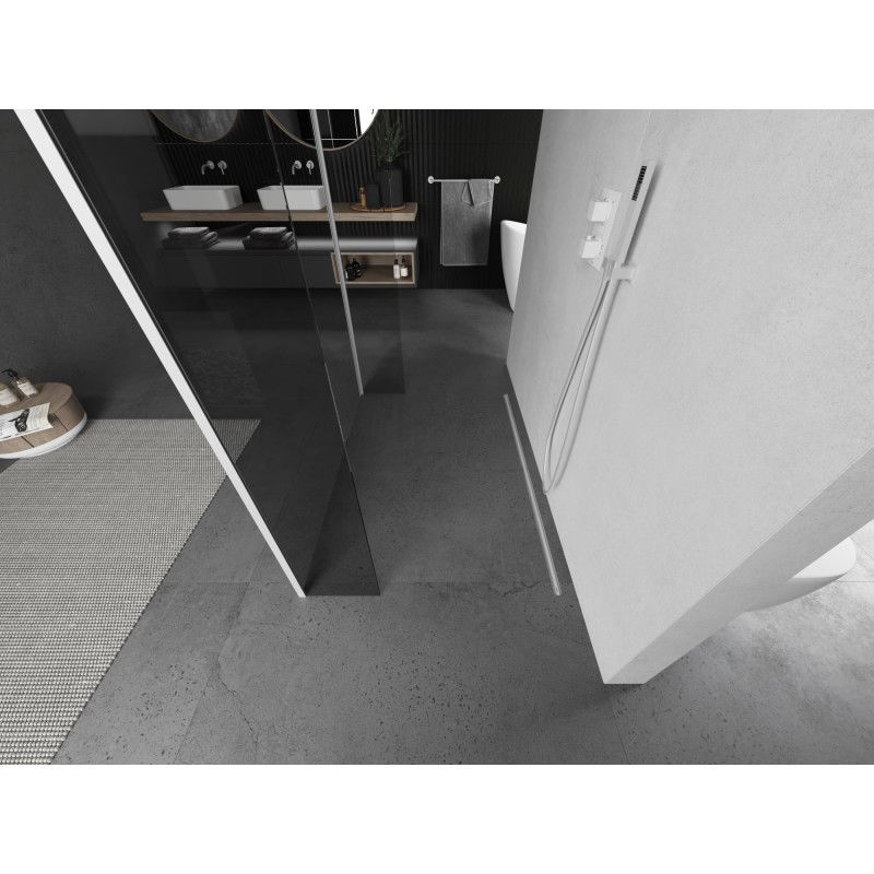 Mexen Kioto voľne stojaca sprchová stena 105 x 30 x 30 cm, priehľadná, biela - 800-105-030-222-20-00-030