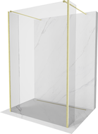 Mexen Kioto voľne stojaca sprchová stena 100 x 30 x 30 cm, transparentná, zlato brúsené - 800-100-030-222-55-00-030