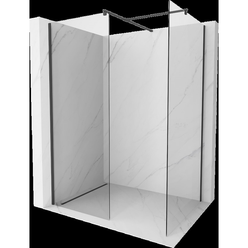 Mexen Kioto sprchová stěna Walk-in 150 x 80 cm, transparentní, černá - 800-150-202-70-00-080