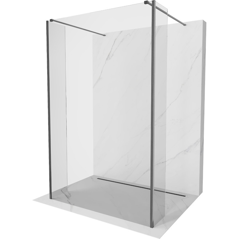 Mexen Kioto voľne stojaca sprchová stena 170 x 30 x 30 cm, transparentná, brúsená v tmavosivej farbe