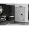 Mexen Kioto samostatne stojaca sprchová stena 120 x 30 x 30 cm, čierny rám, brúsená gun gray - 800-120-030-222-66-70-030