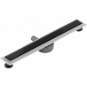 Mexen Flat 360° MGB odtokový žľab otočný 60 cm, čierne sklo - 1026060-40