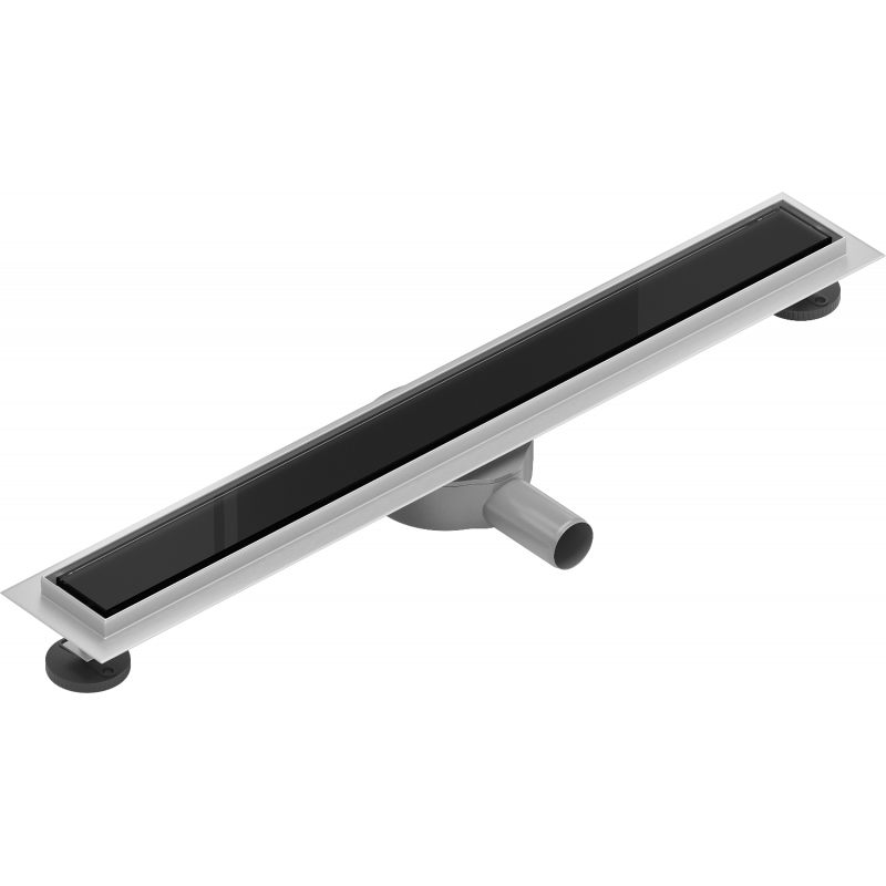 Mexen Flat 360° MGB otočný lineárny odtok 60 cm, čierne sklo - 1026060-40