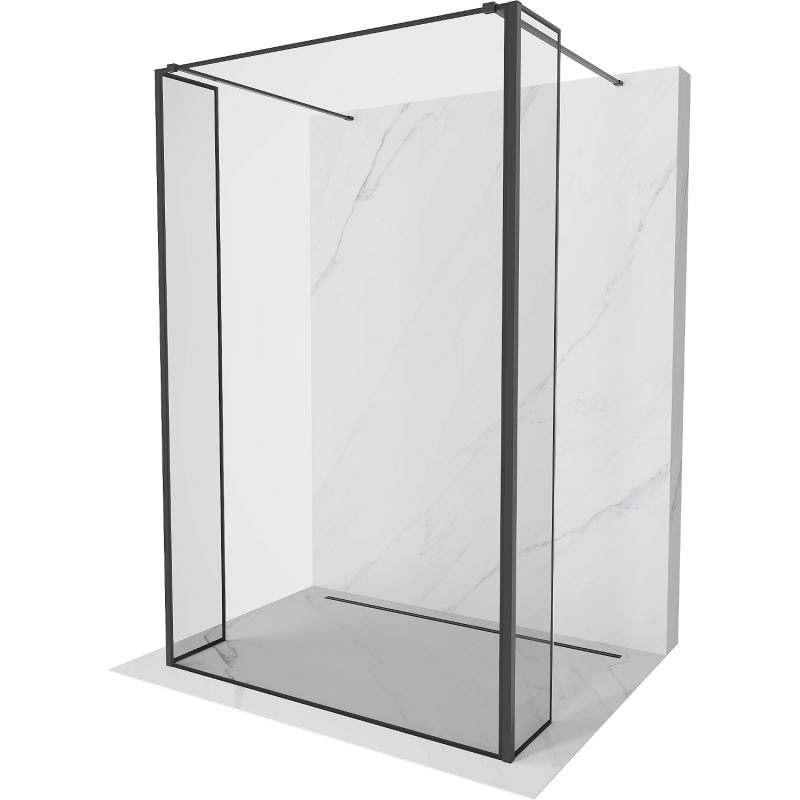 Mexen Kioto voľne stojaca sprchová stena 110 x 30 x 30 cm, čierny rámik, čierna - 800-110-030-222-70-70-030