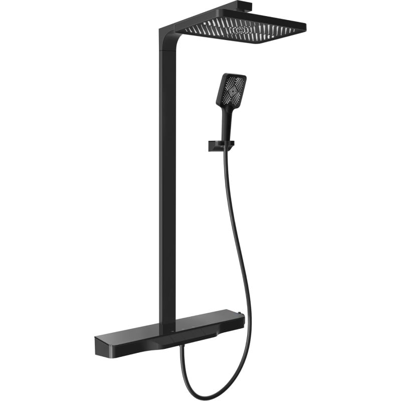 Mexen Zoom nástenná sprchová zostava s dažďovou sprchou a batériou, čierna - 78101-70