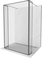 Mexen Kioto voľne stojaca sprchová stena 100 x 30 x 30 cm, čierny vzor, gun metal - 800-100-030-222-95-70-030