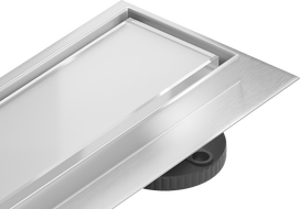Mexen Flat 360° MGW lineárny rotačný odtok 60 cm, biele sklo - 1027060-40