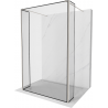 Mexen Kioto voľne stojaca sprchová stena 150 x 30 x 30 cm, čierny vzor, brúsený niklový - 800-150-030-222-97-70-030