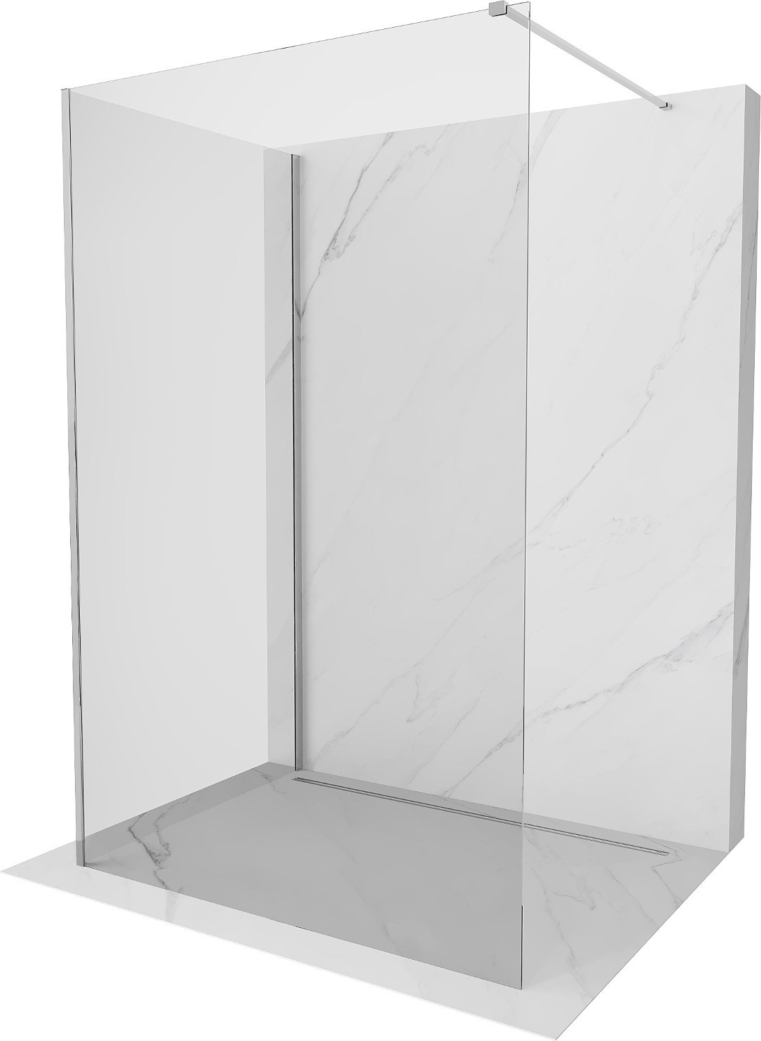 Mexen Kioto sprchová zástena Walk-in 100 x 70 cm, priehľadná, chróm - 800-100-212-01-00-070