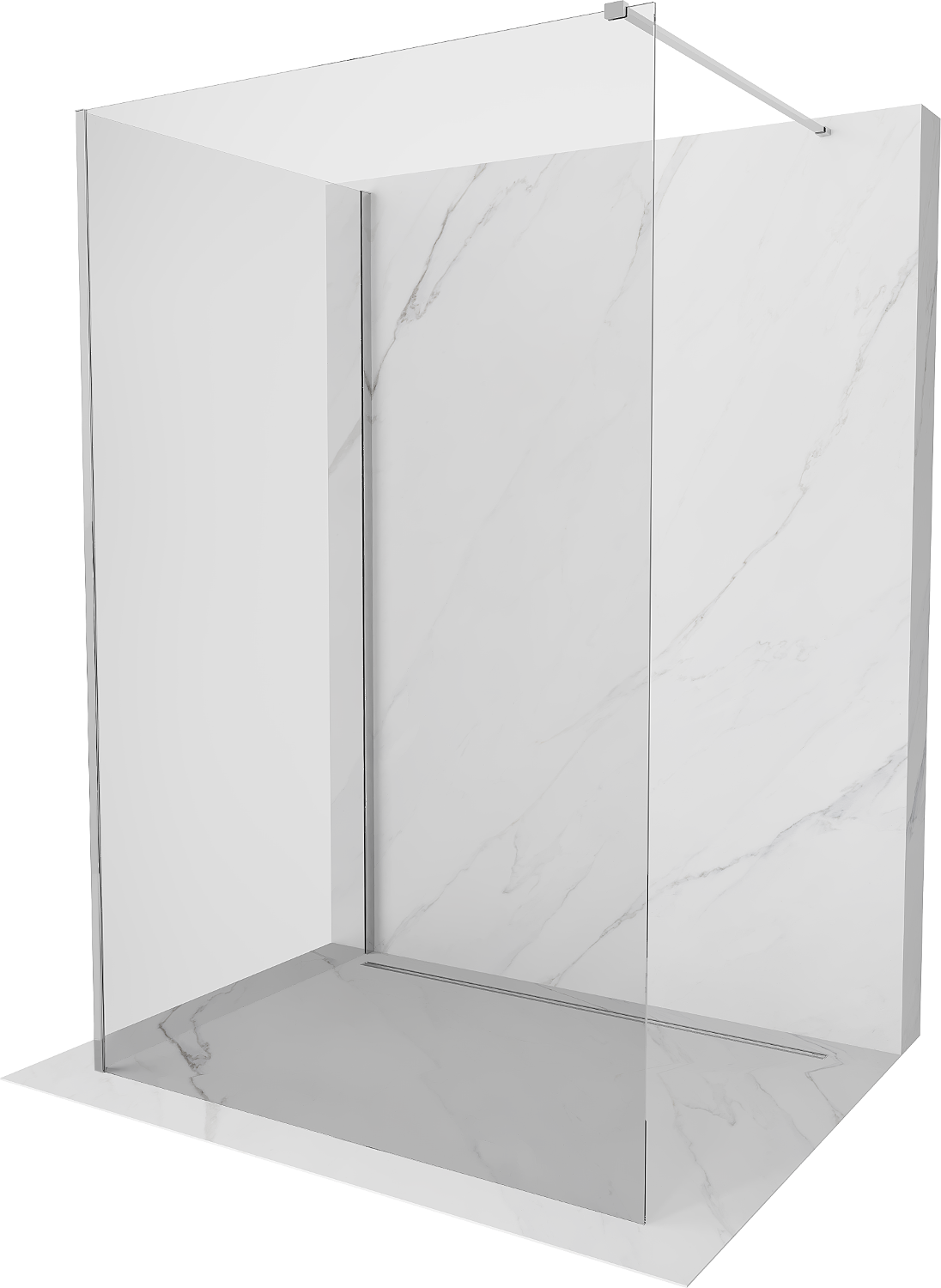 Mexen Kioto sprchová stena Walk-in 130 x 80 cm, transparentná, chróm - 800-130-212-01-00-080