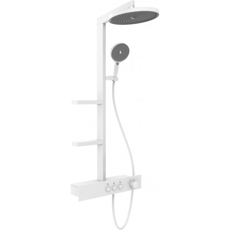 Mexen Plex nástenná sprchová súprava s dažďovou sprchou a batériou, biela - 78103-20