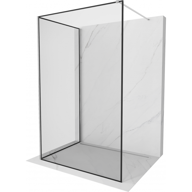 Mexen Kioto sprchová stena Walk-in 120 x 80 cm, čierny vzor, chróm - 800-120-212-01-70-080