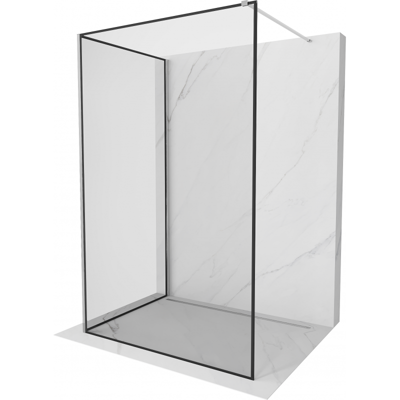 Mexen Kioto sprchová stena Walk-in 140 x 100 cm, čierny vzor, chróm - 800-140-212-01-70-100