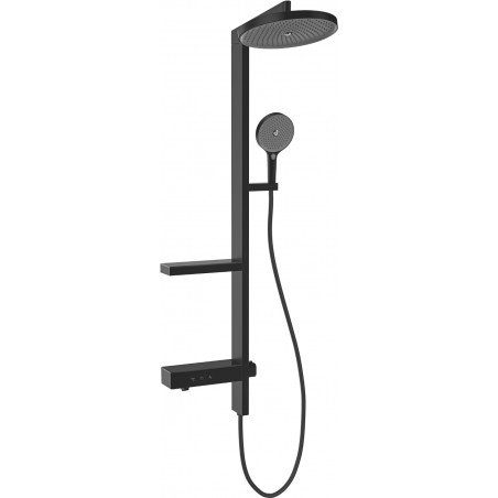 Mexen Dizzy nadstavbový sprchový set s dažďovou sprchou a batériou, čierny - 78104-70