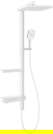 Mexen Roar nástenná sprchová súprava s dažďovou sprchou a batériou, biela - 78105-20
