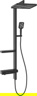 Mexen Roar nástenná sprchová súprava s dažďovou sprchou a batériou, čierna - 78105-70