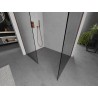 Mexen Kioto sprchová stena Walk-in 140 x 120 cm, číra, kartáčovaná meď - 800-140-202-65-00-120