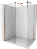 Mexen Kioto sprchová stena Walk-in 140 x 120 cm, číra, kartáčovaná meď - 800-140-202-65-00-120