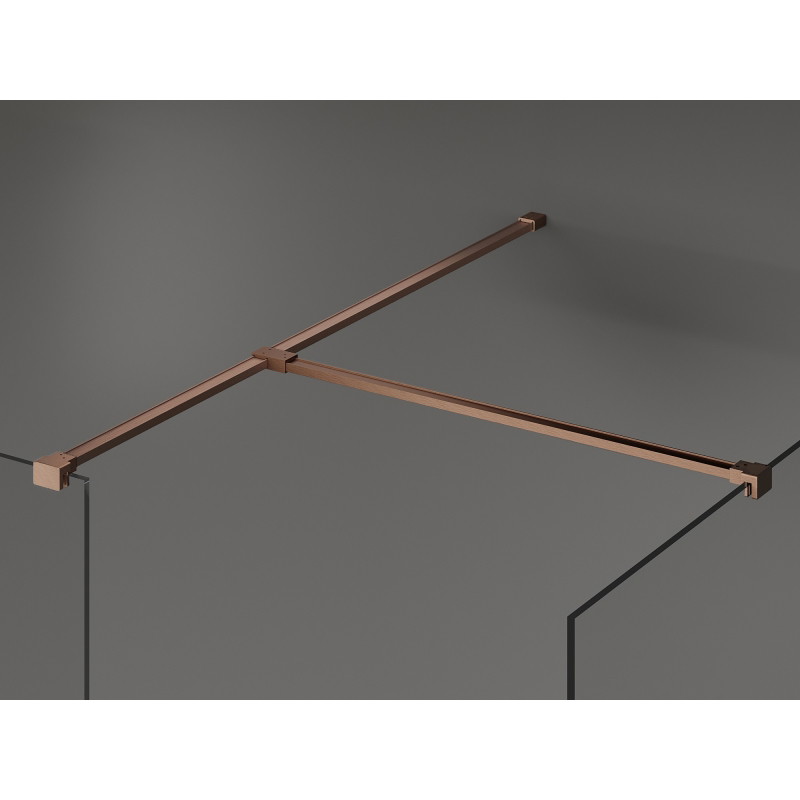 Mexen Kioto sprchová stena Walk-in 140 x 120 cm, číra, kartáčovaná meď - 800-140-202-65-00-120