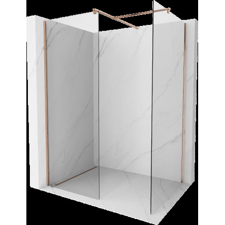 Mexen Kioto sprchová zástena Walk-in 150 x 115 cm, transparentná, brúsená meď - 800-150-202-65-00-115